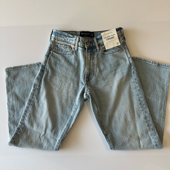 Abercrombie & Fitch Denim - Abercrombie & Fitch Light Blue Vintage Stretch Straight Jeans 28x30
